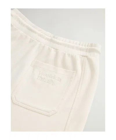 Woolrich Interlock Drawstring-elasticated Shorts In White