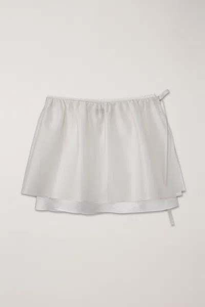 Dunst Cream Mini Skirt With Overlapping Panel In White