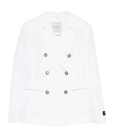 Ermanno Firenze Double-breasted Blazer In White