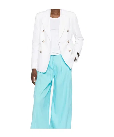 Ermanno Firenze Double-breasted Blazer In White