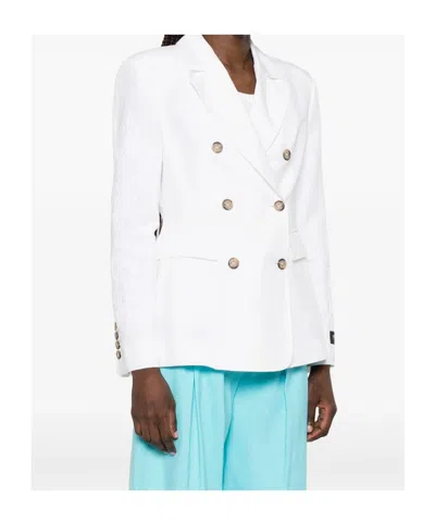 Ermanno Firenze Double-breasted Blazer In White