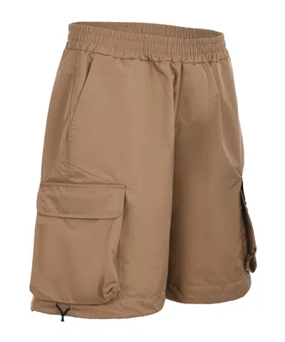 Barrow Cargo Drawstring Shorts In Brown