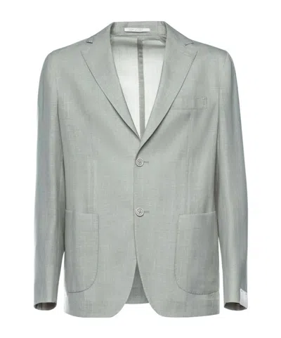 Eleventy Single-breasted Notched-lapels Jacket In Gray