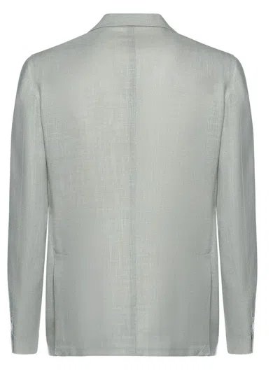 Eleventy Single-breasted Notched-lapels Jacket In Gray