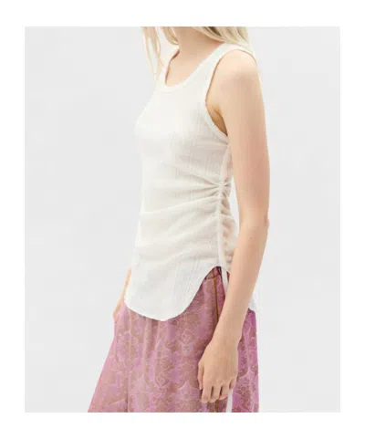 Ann Demeulemeester Mara Wrinkled Cropped Tank Top In Multi