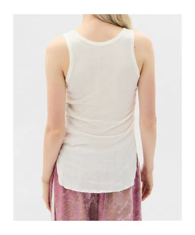 Ann Demeulemeester Mara Wrinkled Cropped Tank Top In Multi