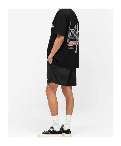 Represent Washed Mesh Shorts In Black