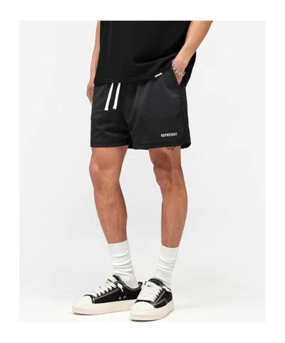 Represent Washed Mesh Shorts In Black