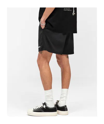 Represent Washed Mesh Shorts In Black