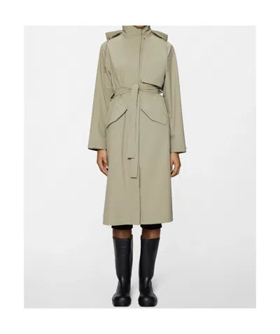Rains Suva Waterproof Hard Shell Rain Coat With Removable Hood In Green