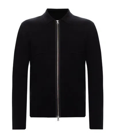 Samsoe & Samsoe Samsoe Samsoe Zip-front Knit Cardigan With Chest Pocket In Black
