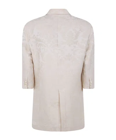 Uma Wang Damask-pattern Linen Jacket In Neutral