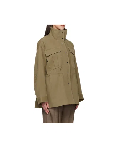 Rohe Stand-up Collar Coat In Green