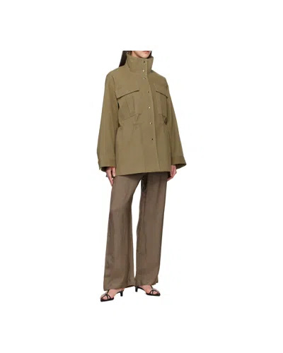 Rohe Stand-up Collar Coat In Green