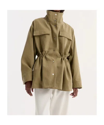 Rohe Stand-up Collar Coat In Green