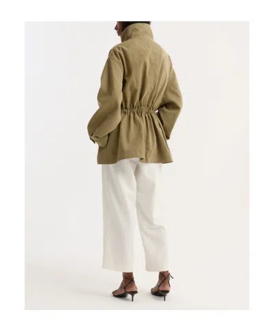 Rohe Stand-up Collar Coat In Green