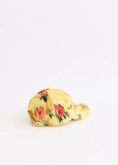 Ganni Patterned Hat In Yellow