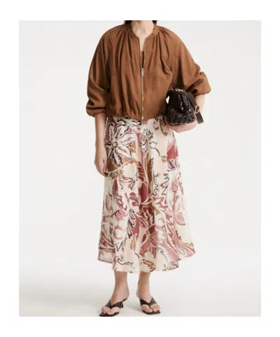 Marella Drawstring-hem Bomber Jacket In Brown