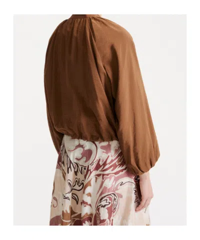 Marella Drawstring-hem Bomber Jacket In Brown