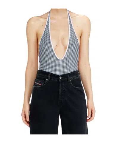 Diesel Allie-d-core Houndstooth Printed Swimsuit In Multi