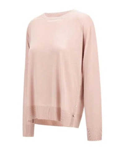 Herno Raglan-sleeve Press-stud Sweater In Pink