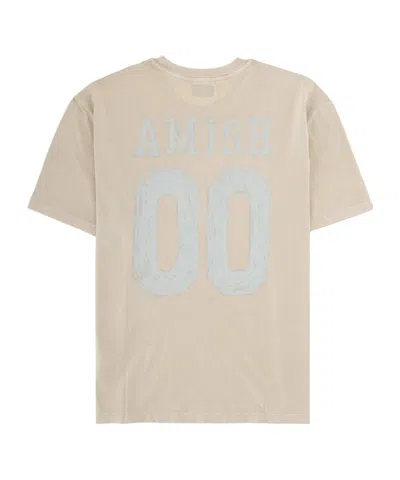 Amish Laser Print Distressed T-shirt In Neutral