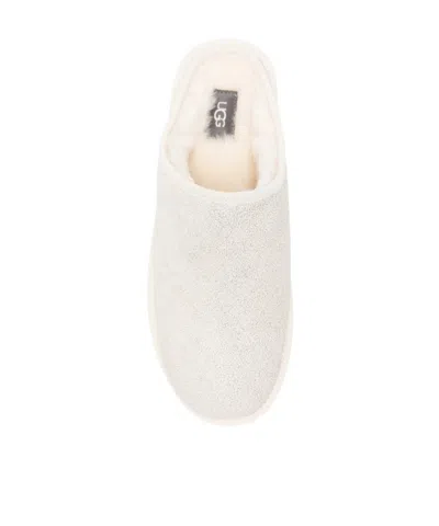 Ugg Crackle-effect Mules In White