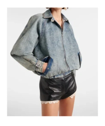 Magda Butrym Denim Blouson Jacket In Gray