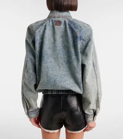 Magda Butrym Denim Blouson Jacket In Gray