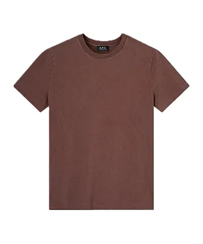 A.p.c. Crew-neck T-shirt In Burgundy