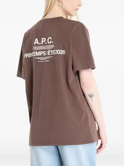 A.p.c. Crew-neck T-shirt In Burgundy