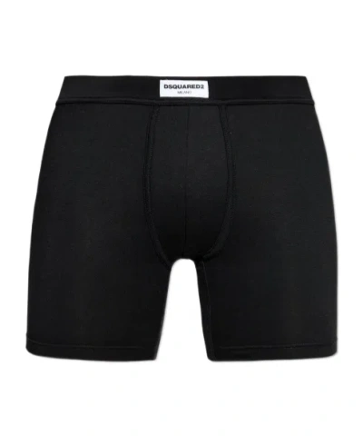 Dsquared2 Logo-patch Boxers In Black