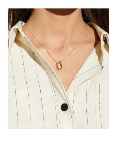Allsaints Rectangular Pendant Necklace In Gold