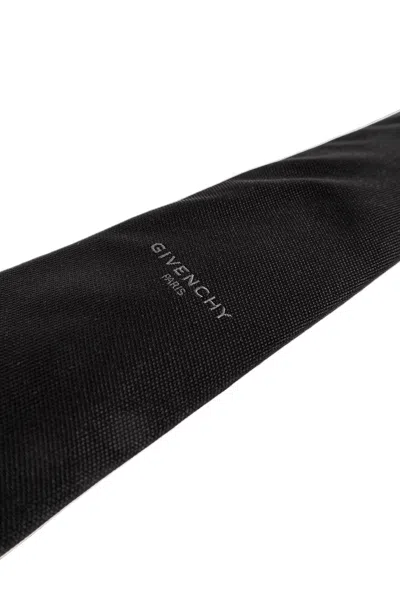 Givenchy Logo Embroidered Tie In Black
