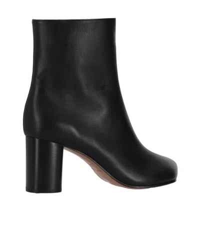 Niccolò Pasqualetti Obliqua Leather Ankle Boots In Black