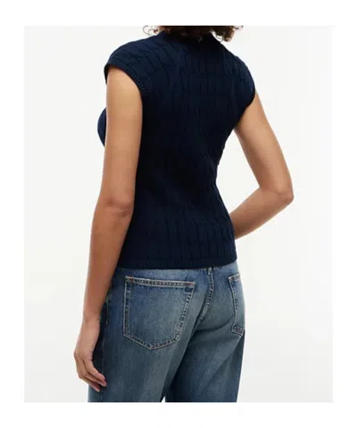 Tommy Hilfiger Cable-knit Sleeveless Cardigan In Blue