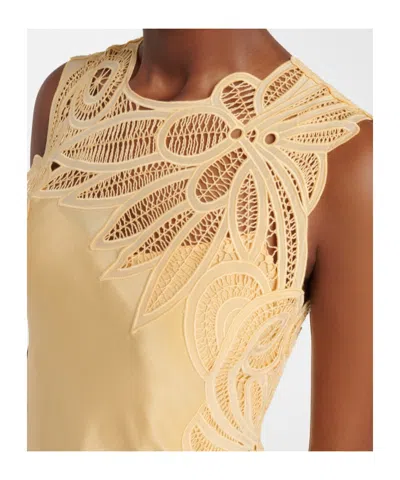 Ulla Johnson Idra Embroidered Silk Crepe De Chine Maxi Dress In Yellow