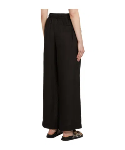 Marella Drawstring Elastic Pants In Black