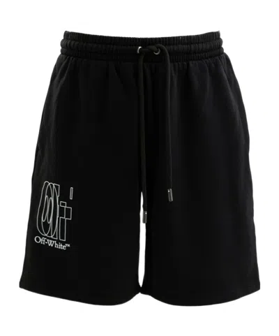 Off-white Logo-print Drawstring Shorts In Black