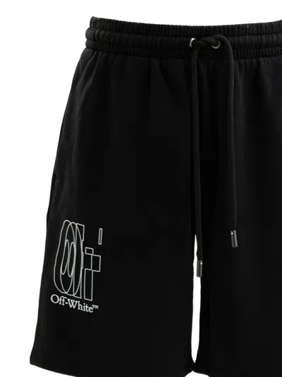Off-white Logo-print Drawstring Shorts In Black