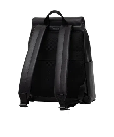 Calvin Klein Foldover-top Backpack In Black