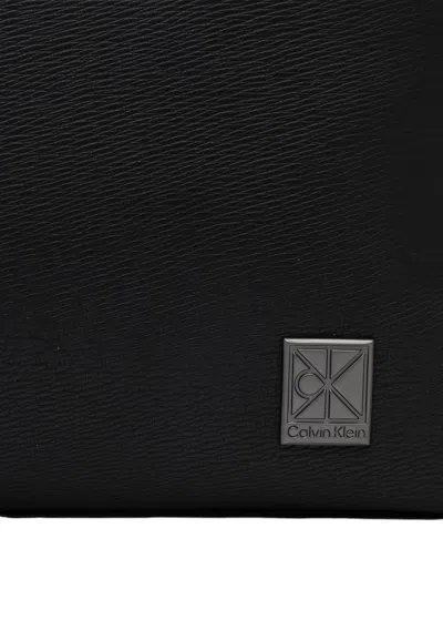 Calvin Klein Foldover-top Backpack In Black