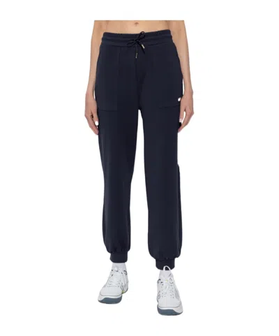 Ea7 Drawstring Logo-plaque Track Pants In Blue