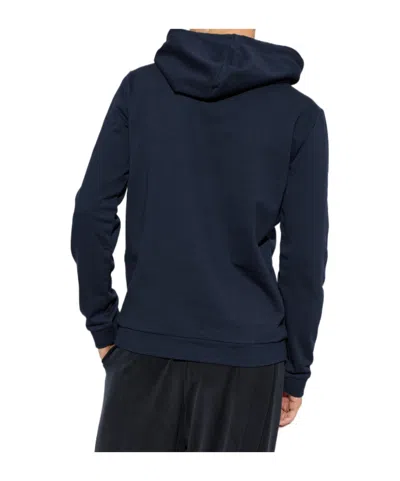 Ea7 Logo-print Drawstring Hoodie In Black