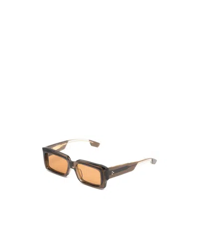 Jacques Marie Mage Quant Rectangle-frame Sunglasses In Brown