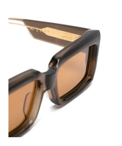Jacques Marie Mage Quant Rectangle-frame Sunglasses In Brown