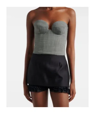 Magda Butrym Herringbone Wool-blend Bustier Top In Multi