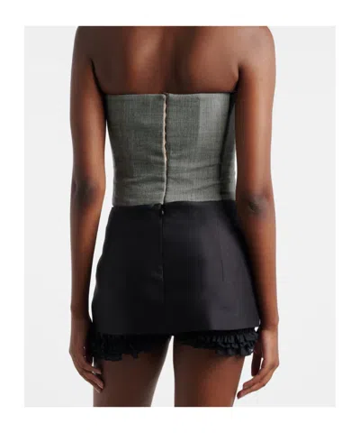 Magda Butrym Herringbone Wool-blend Bustier Top In Multi