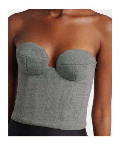 Magda Butrym Herringbone Wool-blend Bustier Top In Multi