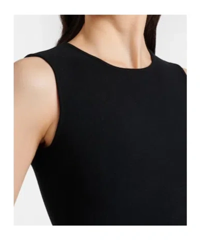 Oscar De La Renta Embroidered Foxglove Sleeveless Midi Dress In Black